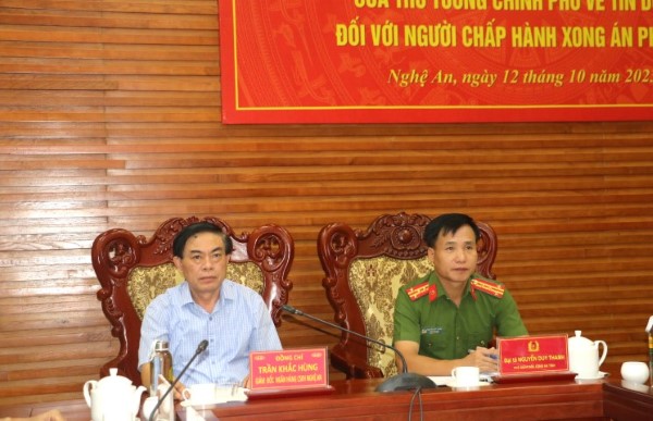 Tại điểm cầu Công an Nghệ An 