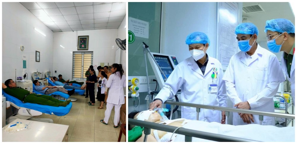 Câu lạc bộ “Ngân hàng máu sống” Công an tỉnh kêu gọi các thành viên tham gia hiến máu cứu giúp đồng chí Thượng uý Trần Trung Hiếu qua cơn nguy kịch