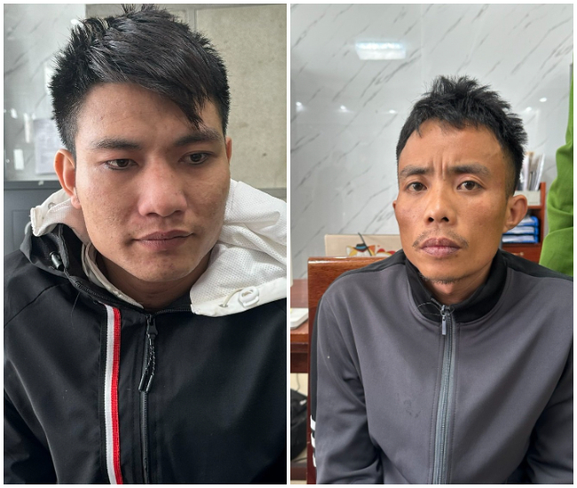 Đối tượng Nguyễn Đình Thành (phải) và Phạm Xuân Chắt