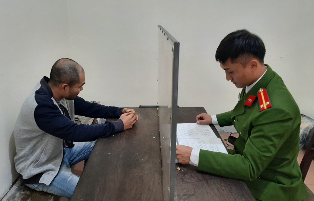 Đối tượng Trương Văn Quế tại Cơ quan Công an