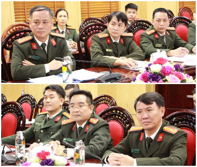 Lãnh đạo, cán bộ cốt cán Phòng An ninh nội địa tại buổi làm việc