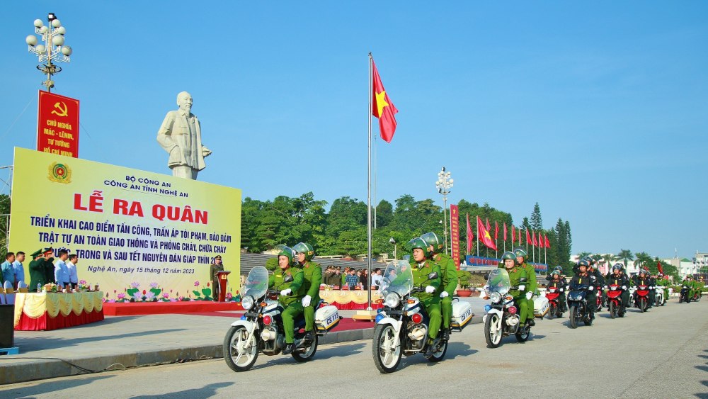 Các lực lượng ra quân tấn công, trấn áp tội phạm, bảo đảm ANTT trước, trong, sau Tết Nguyên đán 2024