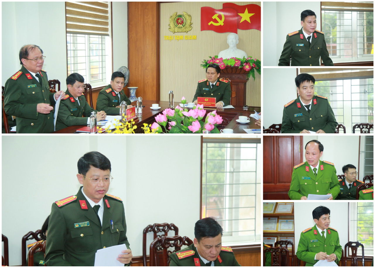 Đại diện Lãnh đạo các phòng Công an tỉnh phát biểu tại buổi làm việc