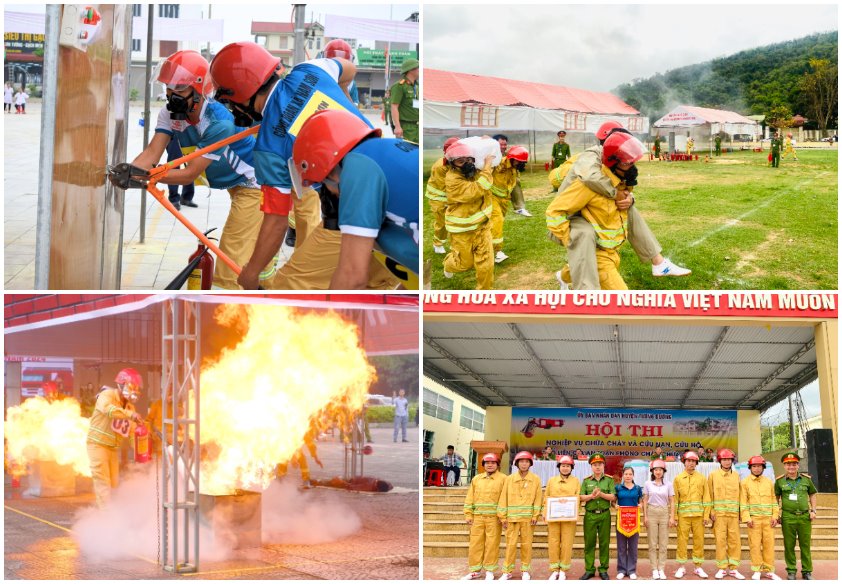 Hội thi nhằm nâng cao kiến thức, kỹ năng xử lý tình huống cháy, nổ, cứu người, cứu tài sản cho các thành viên trong hộ gia đình thuộc “Tổ liên gia an toàn PCCC”