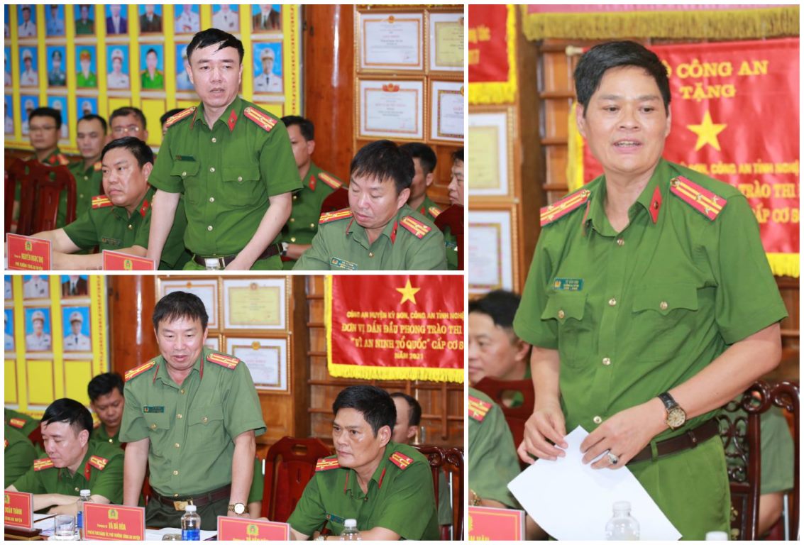     Lãnh đạo Công an huyện Kỳ Sơn phát biểu