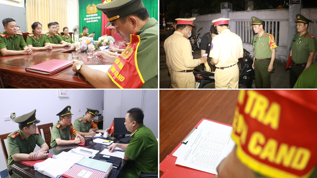 Đột xuất kiểm tra việc chấp hành điều lệnh CAND tại các đơn vị