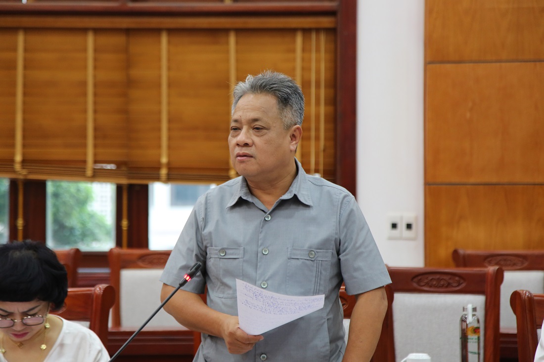 Đồng chí Phạm Hồng Quyền, Vụ trưởng Vụ TĐKT Tòa án nhân dân tối cao, Khối trưởng Khối thi đua các bộ, ngành Nội chính Trung ương, Trưởng đoàn kiểm tra phát biểu