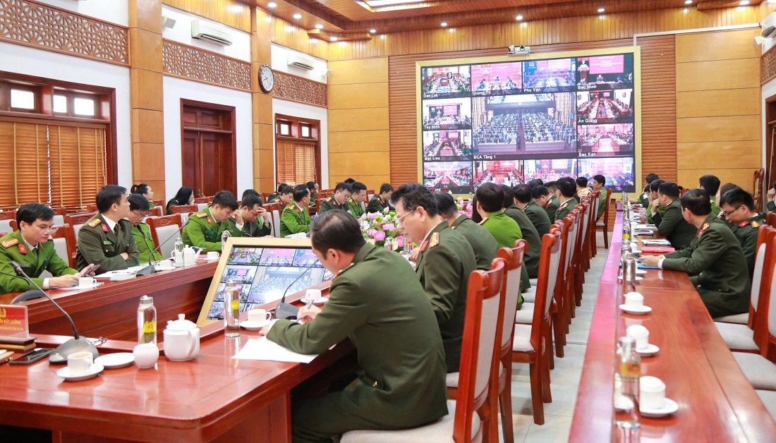 Toàn cảnh buổi lễ tại điểm cầu Công an Nghệ An