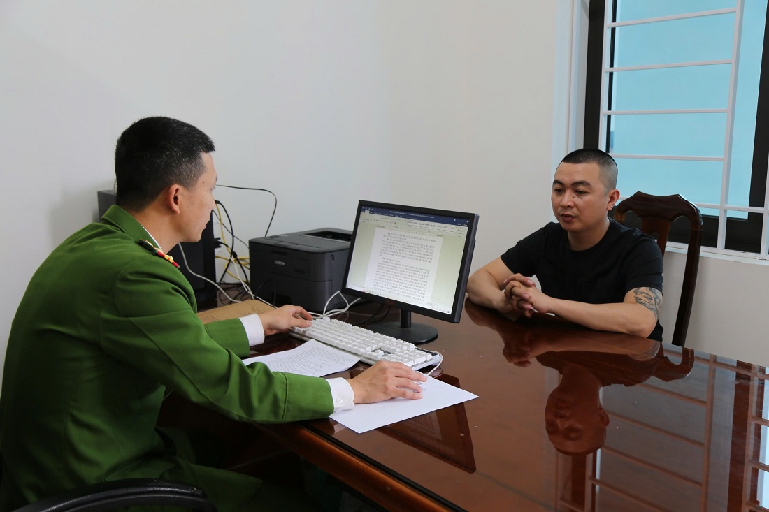 Đối tượng Phạm Anh Tuấn tại Cơ quan Công an