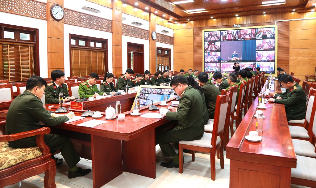 Toàn cảnh Hội nghị tại điểm cầu Công an Nghệ An