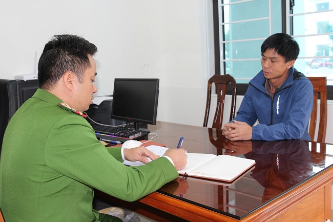 Đối tượng Trần Thanh Hải tại Cơ quan Công an