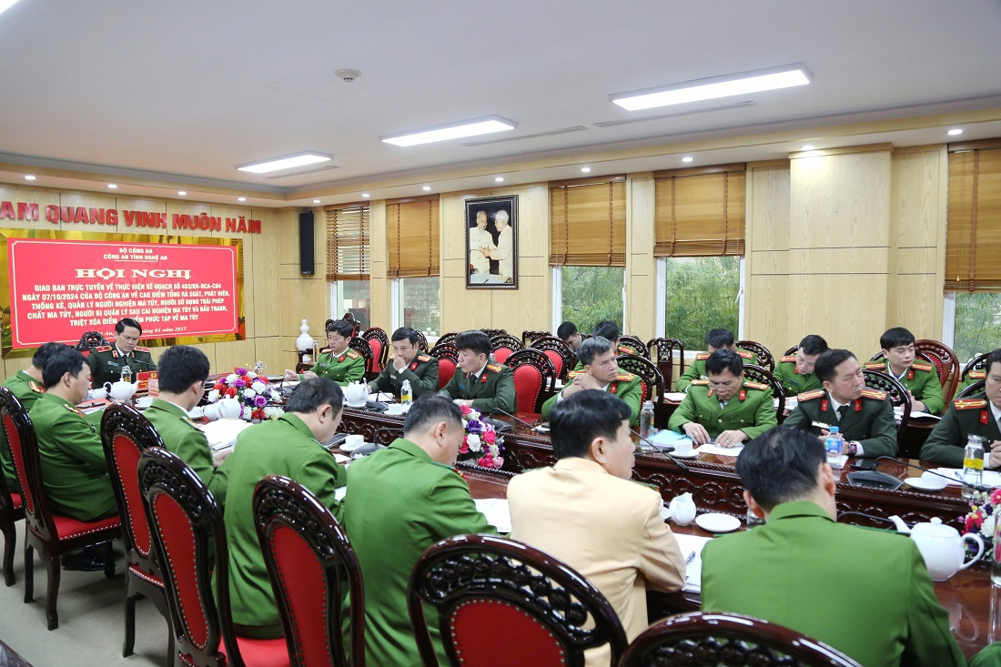 Tại điểm cầu Công an tỉnh Nghệ An
