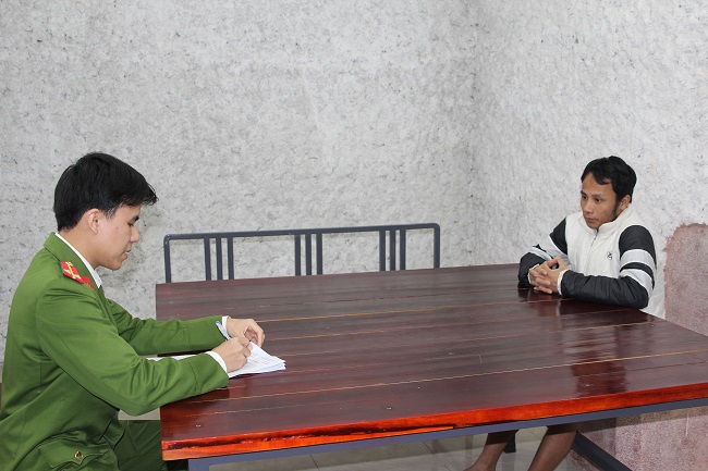 Đối tượng Lê Văn Ngọ tại Cơ quan Công an