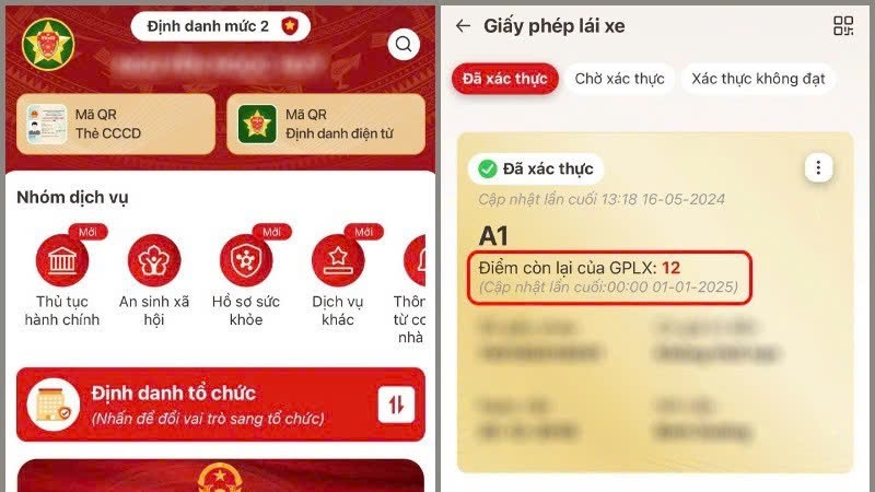 Điểm giấy phép lái xe sẽ được tự động cập nhật khi công dân sử dụng dịch vụ công mức độ 2