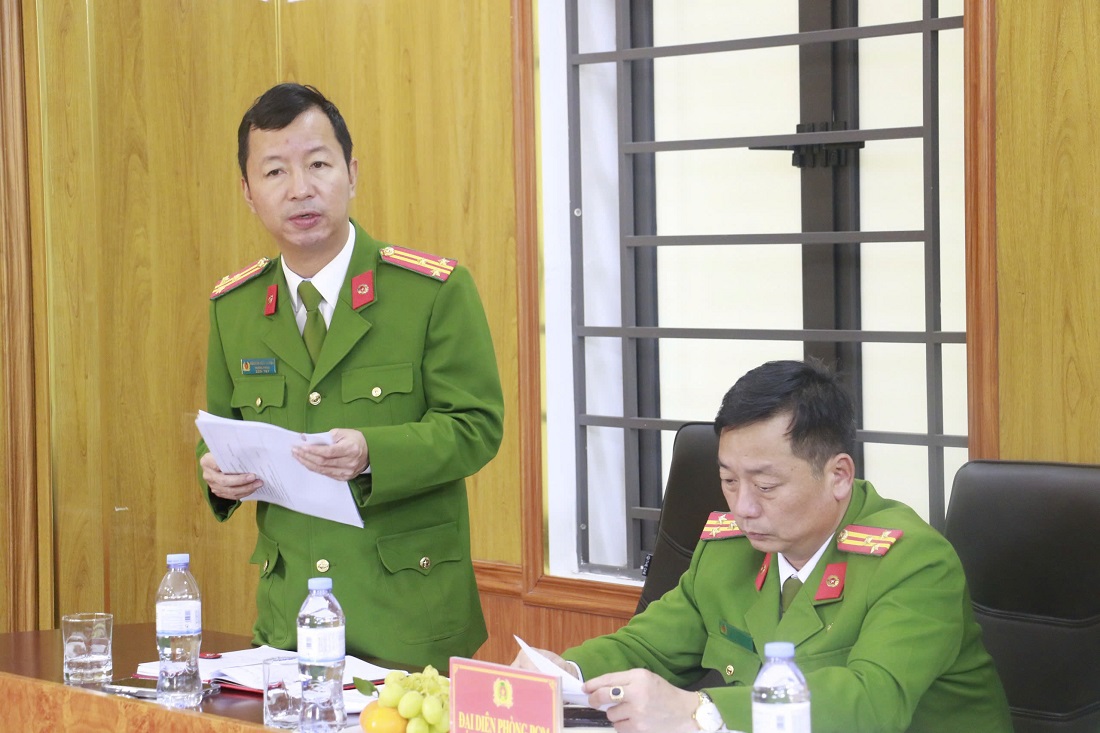 Đại diện Lãnh đạo Phòng Cảnh sát điều tra tội phạm về ma túy phát biểu