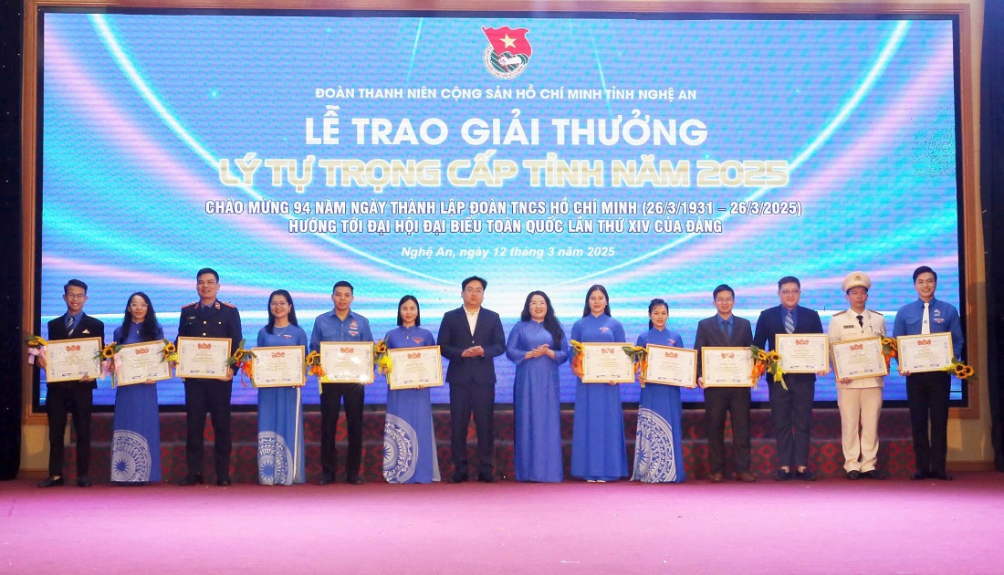 Các cán bộ Đoàn tiêu biểu đạt Giải thưởng Lý Tự Trọng cấp tỉnh năm 2025