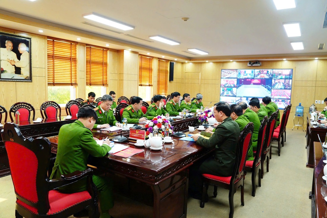 Tại điểm cầu Công an tỉnh Nghệ An