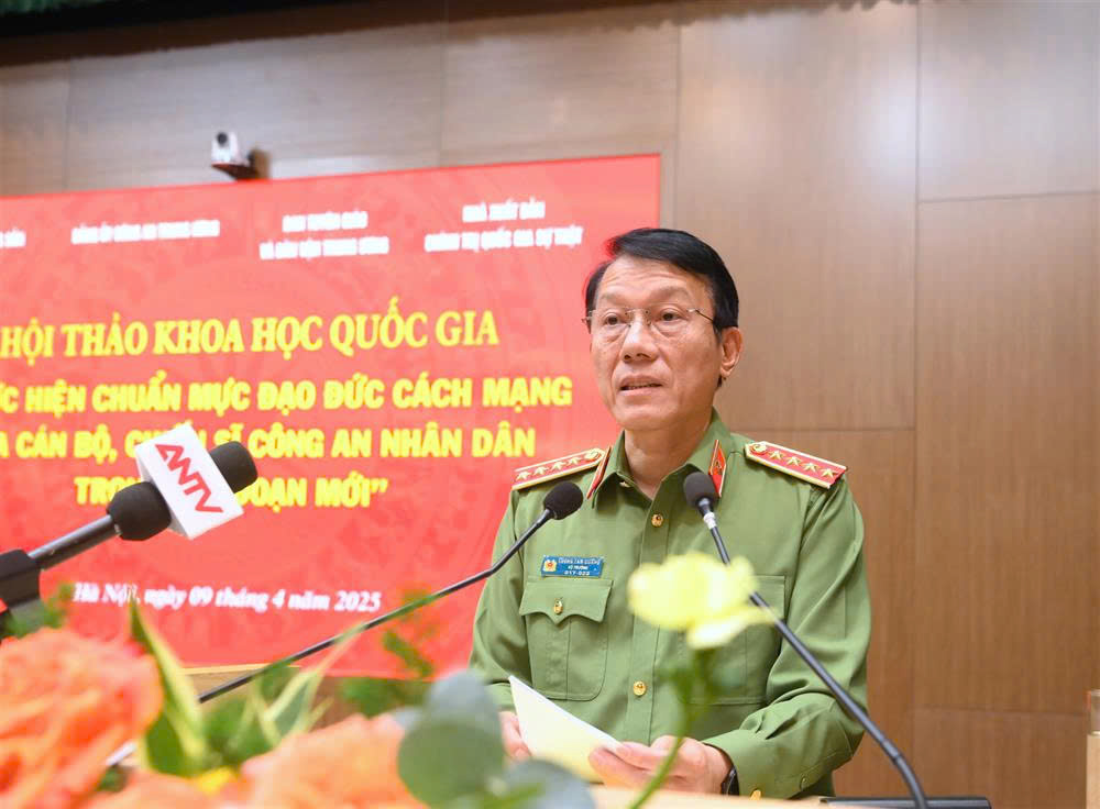 Đại tướng Lương Tam Quang, Bộ trưởng Bộ Công an phát biểu kết luận Hội thảo