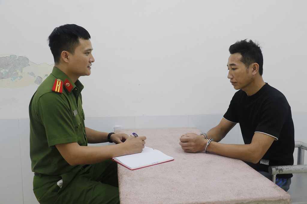  Đối tượng Hà Văn Thúy tại Cơ quan Công an 