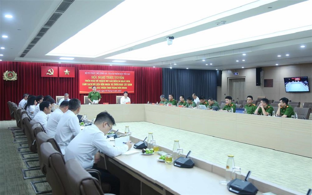 Toàn cảnh hội nghị tại hội trường Bộ Công an