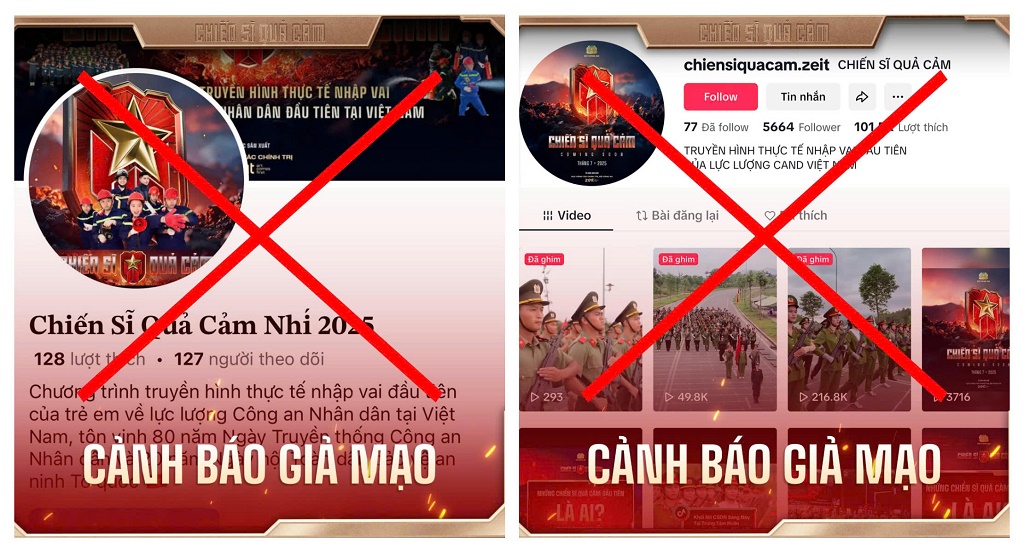 Các trang mạng giả mạo Chương trình “Chiến sĩ quả cảm”