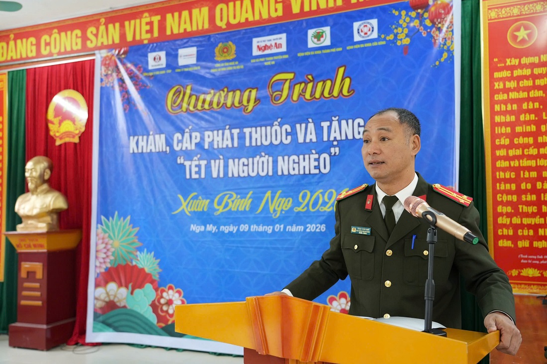 Thượng tá Trần Tuấn Anh - Phó Trưởng phòng PA03 phát biểu khai mạc chương trình