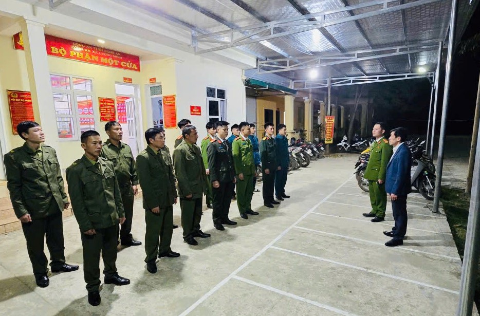 Công an xã Lượng Minh ra quân tuần tra vũ trang bảo đảm ANTT 