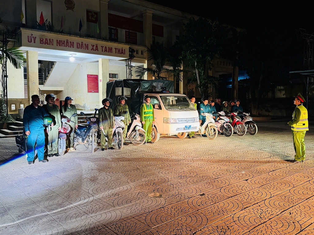 Công an xã Tam Thái tuần tra bảo đảm ANTT sự kiện trọng đại của đất nước và Tết nguyên đán Bính Ngọ 2026