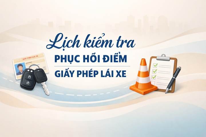 Thông báo lịch kiểm tra phục hồi điểm giấy phép lái xe tháng 4/2026