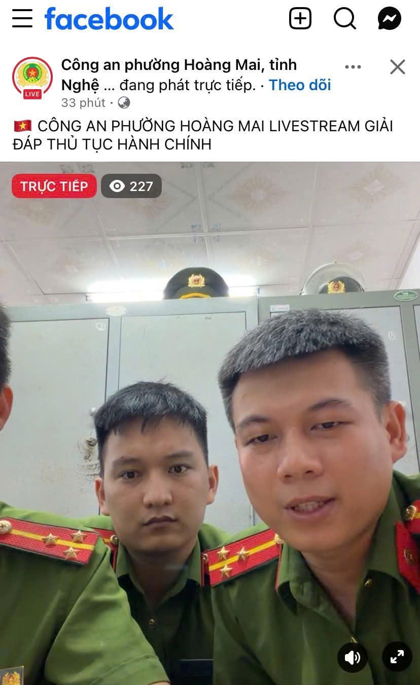 Công an phường Hoàng Mai tổ chức livestream giải đáp thủ tục hành chính