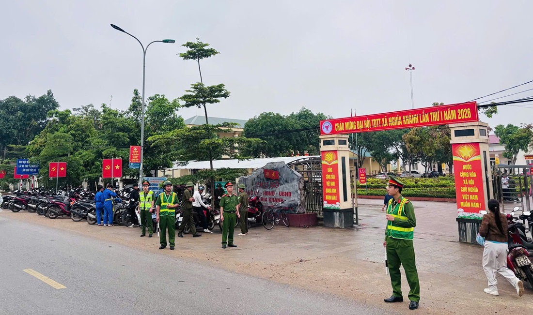 Công an xã Nghĩa Khánh chủ động xây dựng và triển khai phương án bảo đảm an ninh, trật tự phục vụ Đại hội Thể dục thể thao xã Nghĩa Khánh lần thứ I năm 2026