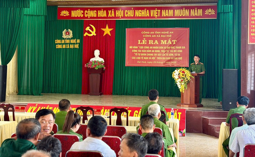 Công an xã Đại Huệ ra mắt 02 mô hình về bảo đảm ANTT