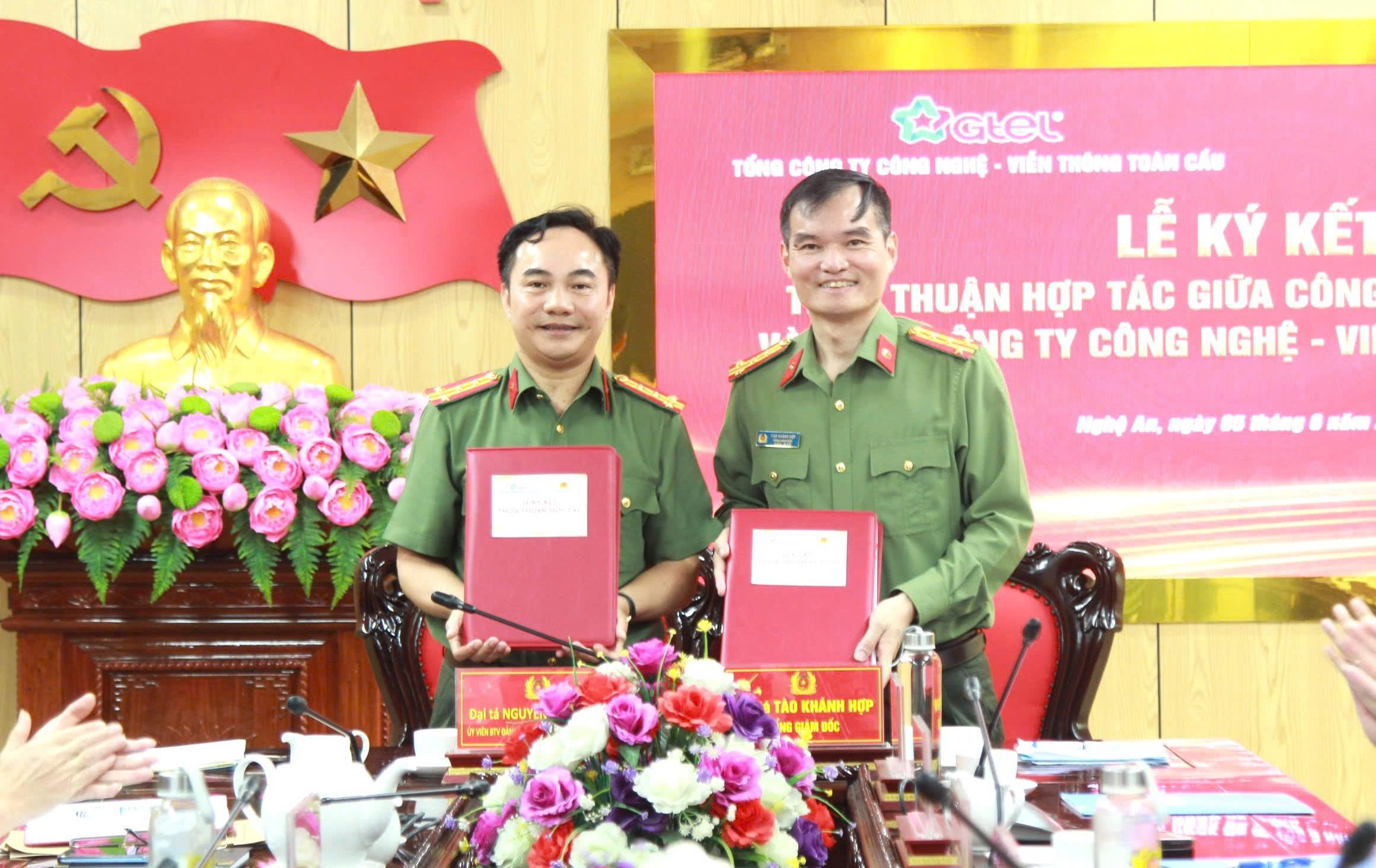Ký kết thỏa thuận hợp tác giữa Công an tỉnh Nghệ An và Tổng Công ty công nghệ - viễn thông toàn cầu GTEL