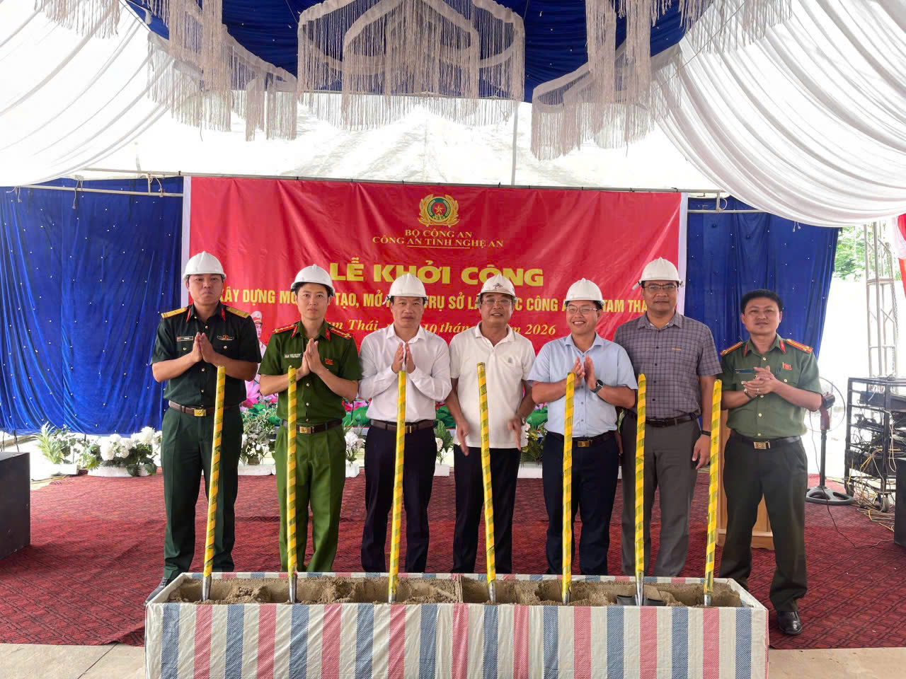 Khởi công xây dựng mới, cải tạo, mở rộng trụ sở làm việc Công an xã Tam Thái