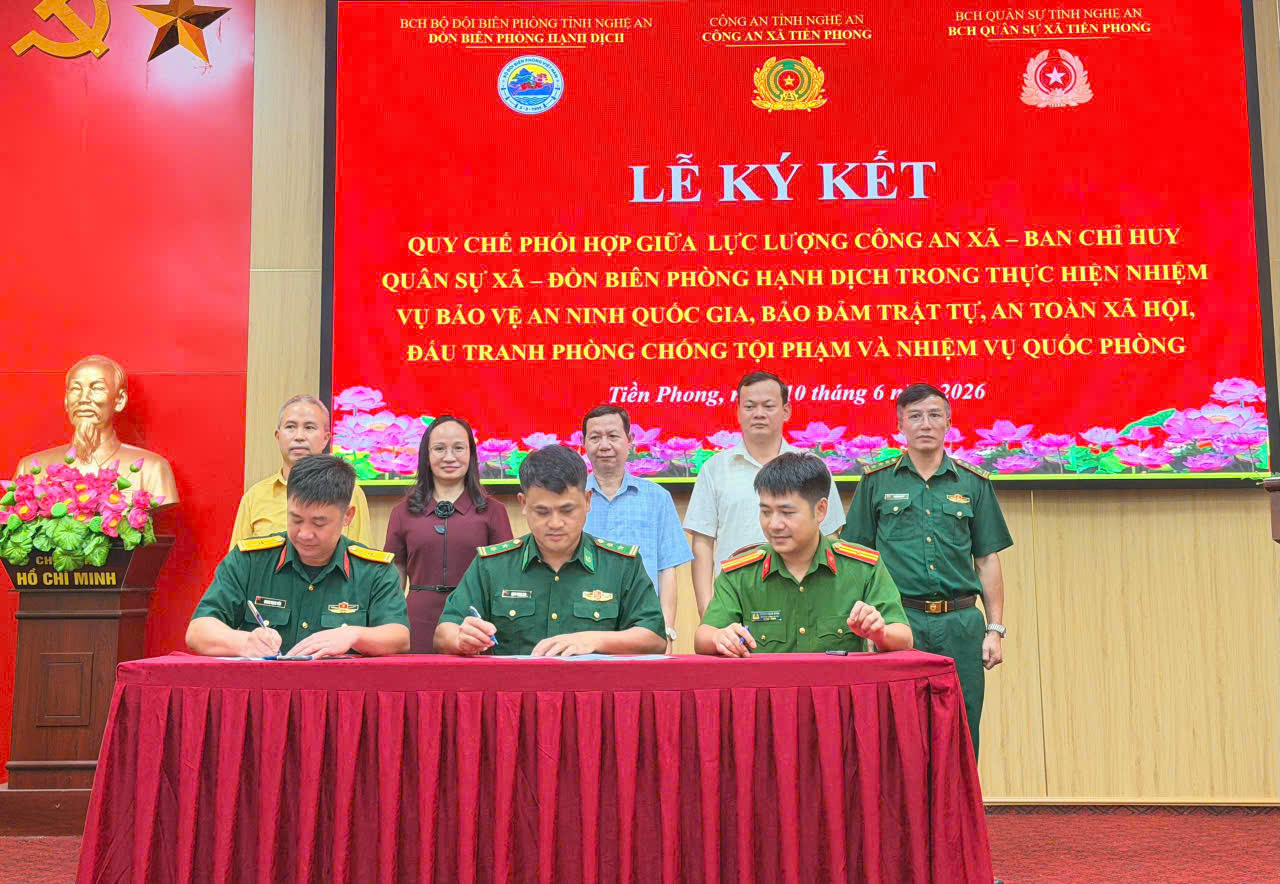 Ký kết quy chế phối hợp giữa 03 lực lượng Công an - Quân sự - Biên phòng