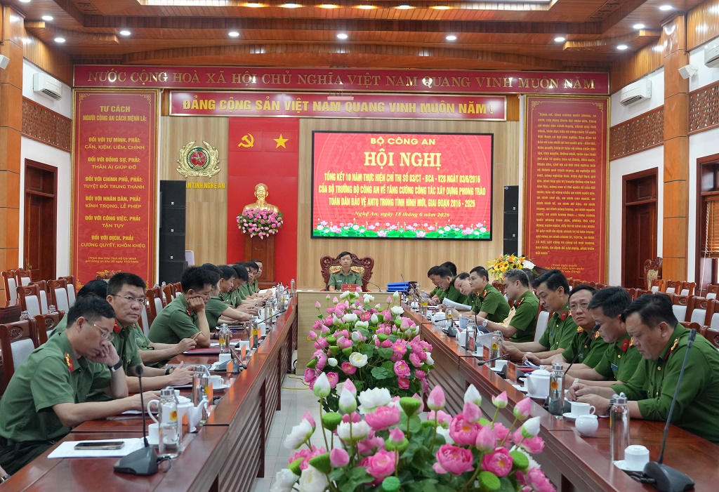 Tại điểm cầu Công an Nghệ An