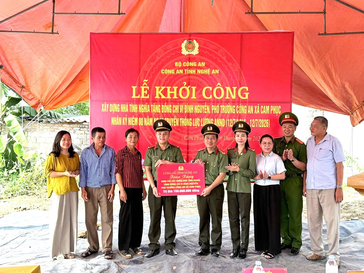 Khởi công nhà tình nghĩa tặng cán bộ Công an nhân kỷ niệm 80 năm Ngày truyền thống lực lượng An ninh nhân dân