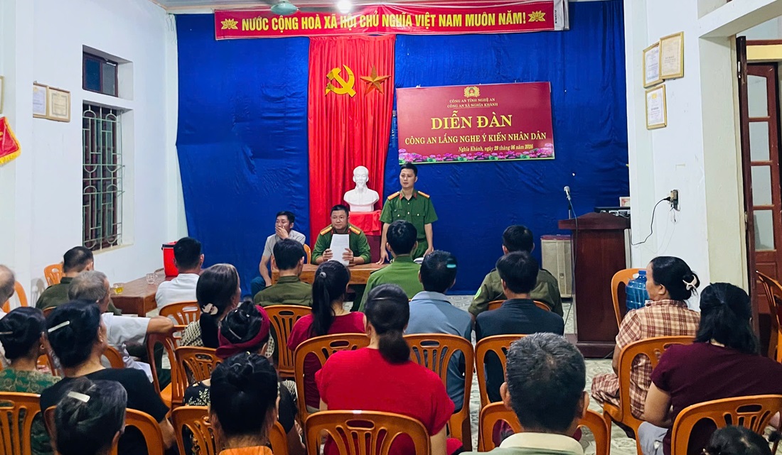 Công an xã Nghĩa Khánh tổ chức diễn đàn 