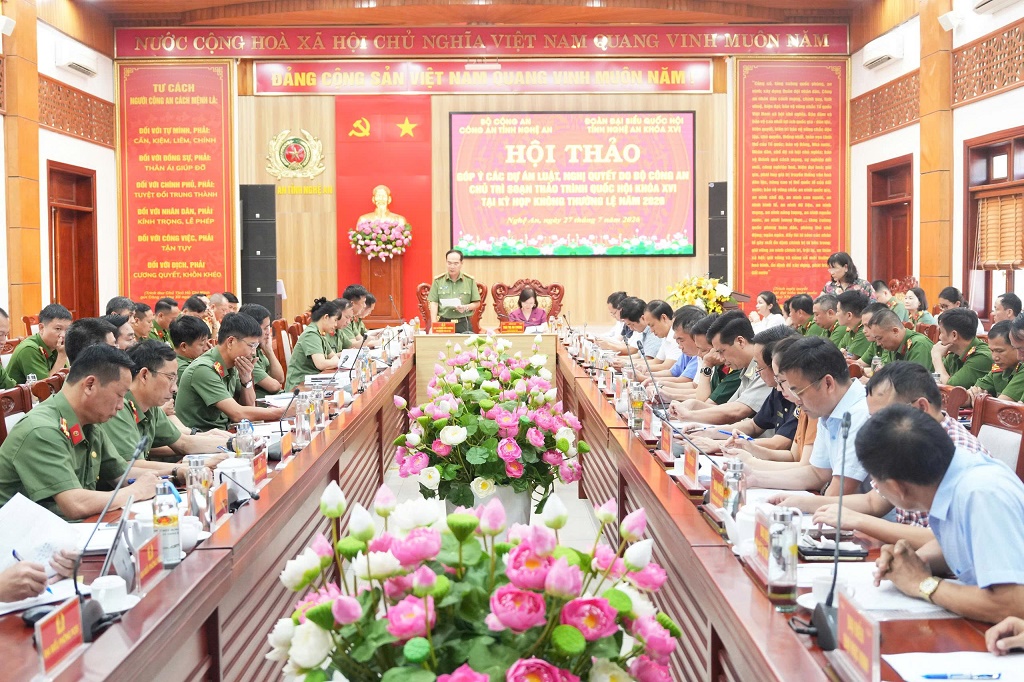 Hội thảo góp ý các dự án Luật, Nghị quyết do Bộ Công an chủ trì soạn thảo trình Quốc hội khóa XVI tại kỳ họp không thường lệ