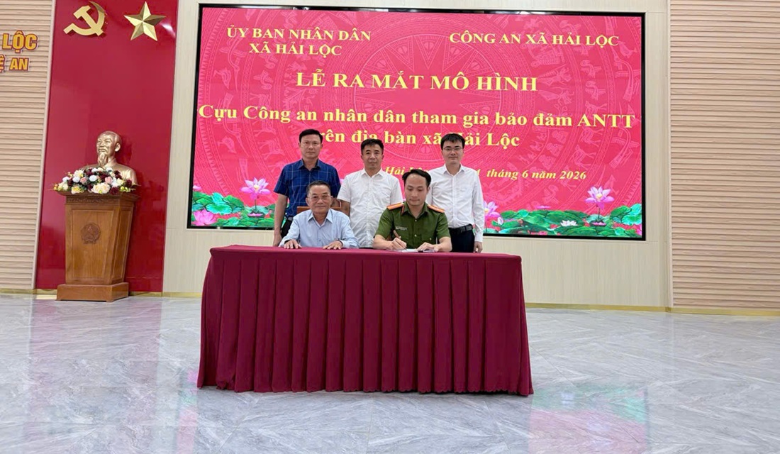 Xã Hải Lộc ra mắt mô hình “Cựu Công an nhân dân tham gia bảo đảm an ninh, trật tự”