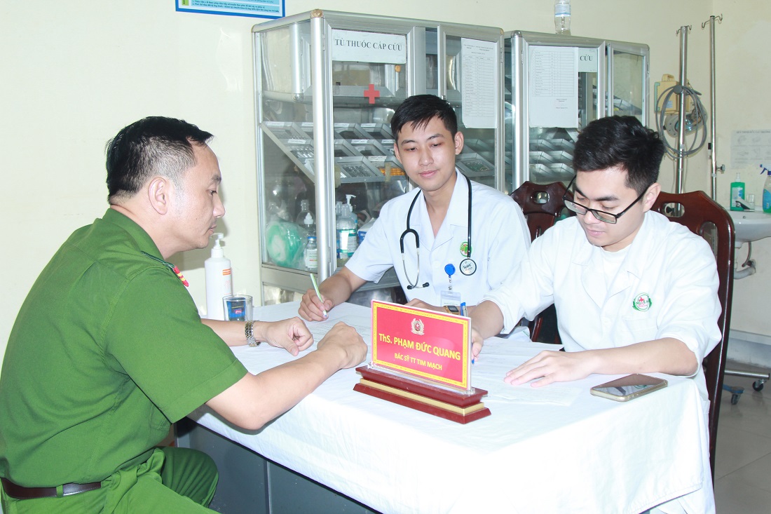 Khám, điều trị cho Lãnh đạo, cán bộ, chiến sĩ trong lực lượng   