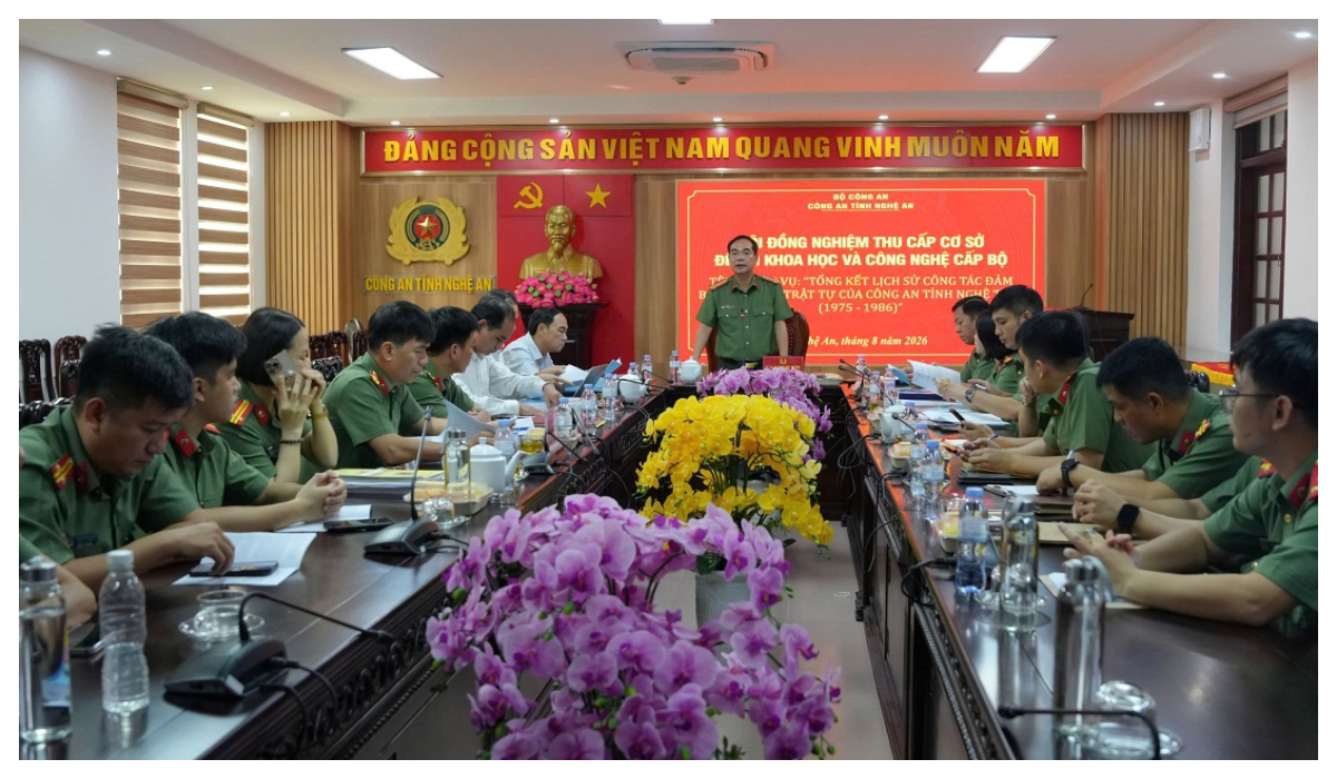 Công an tỉnh Nghệ An: Đánh giá, nghiệm thu kết quả thực hiện đề tài khoa học cấp Bộ