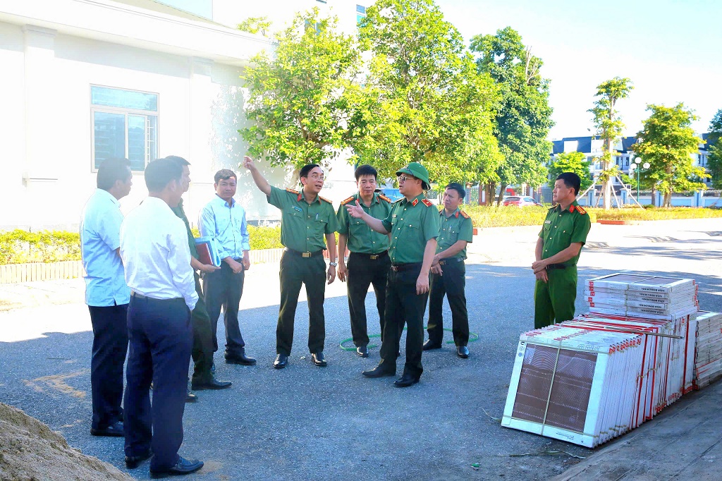 Giám đốc Công an tỉnh kiểm tra tiến độ chuẩn bị thành lập Trường Văn hóa Công an nhân dân VI