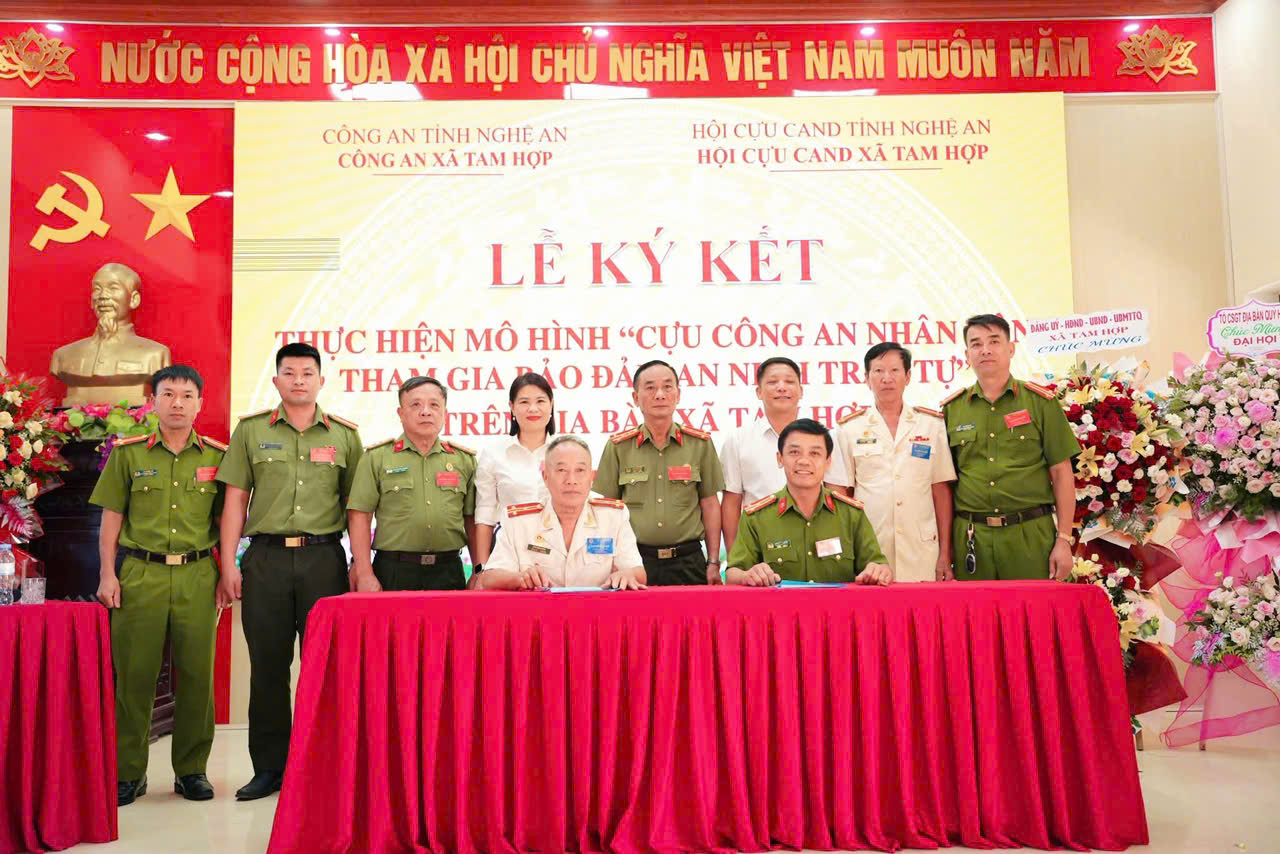 Tổ chức lễ công bố quyết định thành lập Chi hội Cựu Công an nhân dân xã Tam Hợp