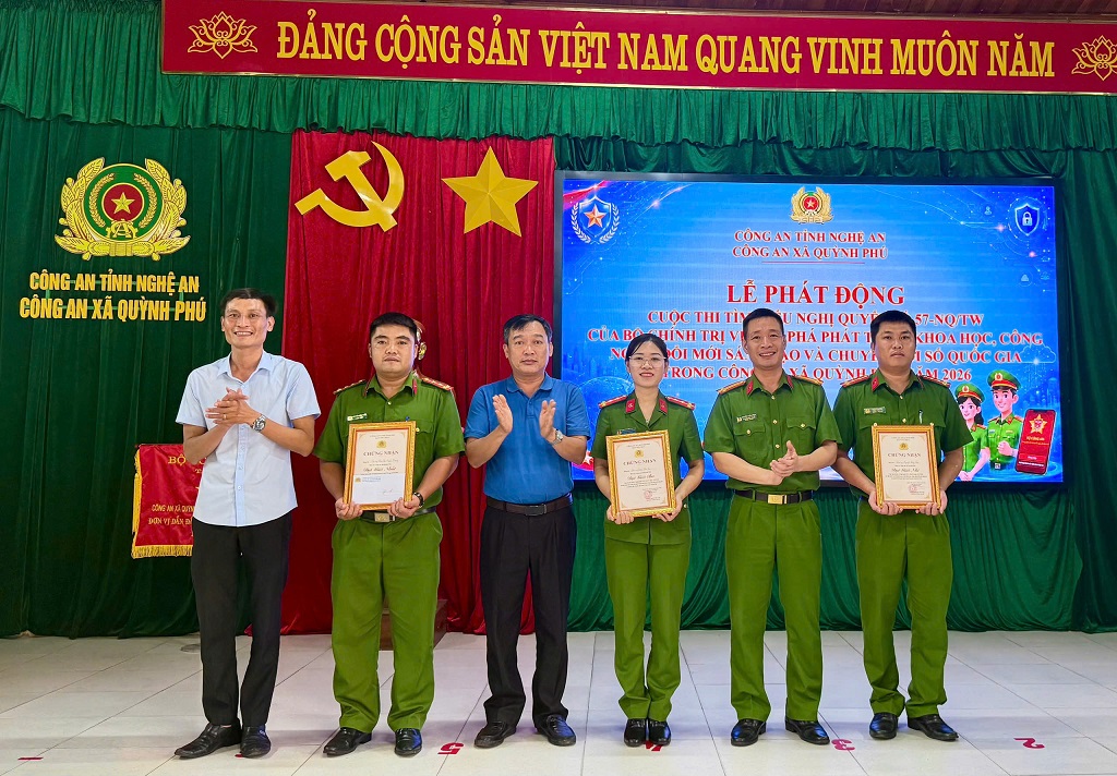 Công an xã Quỳnh Phú tổ chức cuộc thi tìm hiểu Nghị quyết số 57-NQ/TW trên nền tảng số
