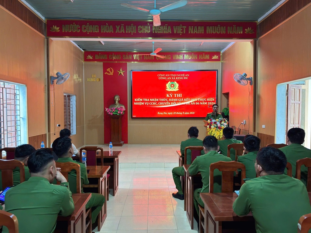 Công xã Keng Đu tổ chức Kỳ thi kiểm tra nhận thức, đánh giá kết quả thực hiện CCHC, chuyển đổi số và Đề án 06