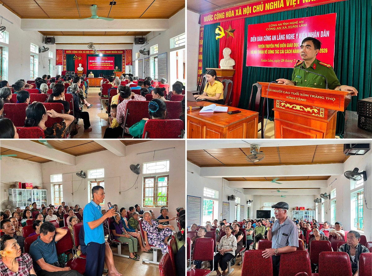Công an xã Xuân Lâm tổ chức Diễn đàn “Công an lắng nghe ý kiến Nhân dân”