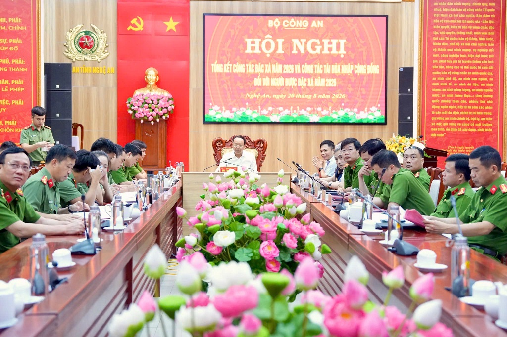 Tại điểm cầu Công an tỉnh Nghệ An