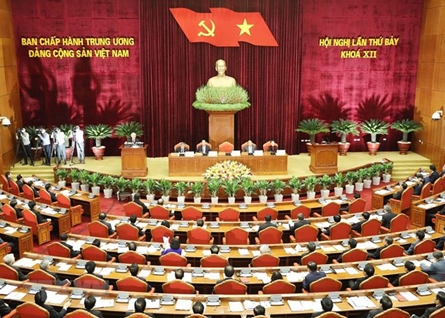 Quang cảnh Hội nghị Trung ương 7 (khóa XII).