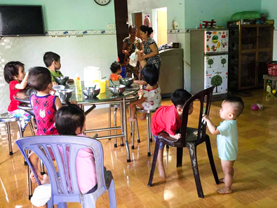 Trẻ được trông giữ tại nhóm trẻ gia đình do bà Võ Thị Ch. (ấp Mỹ Tân, phường Mỹ Xuân, TX.Phú Mỹ) làm chủ. 